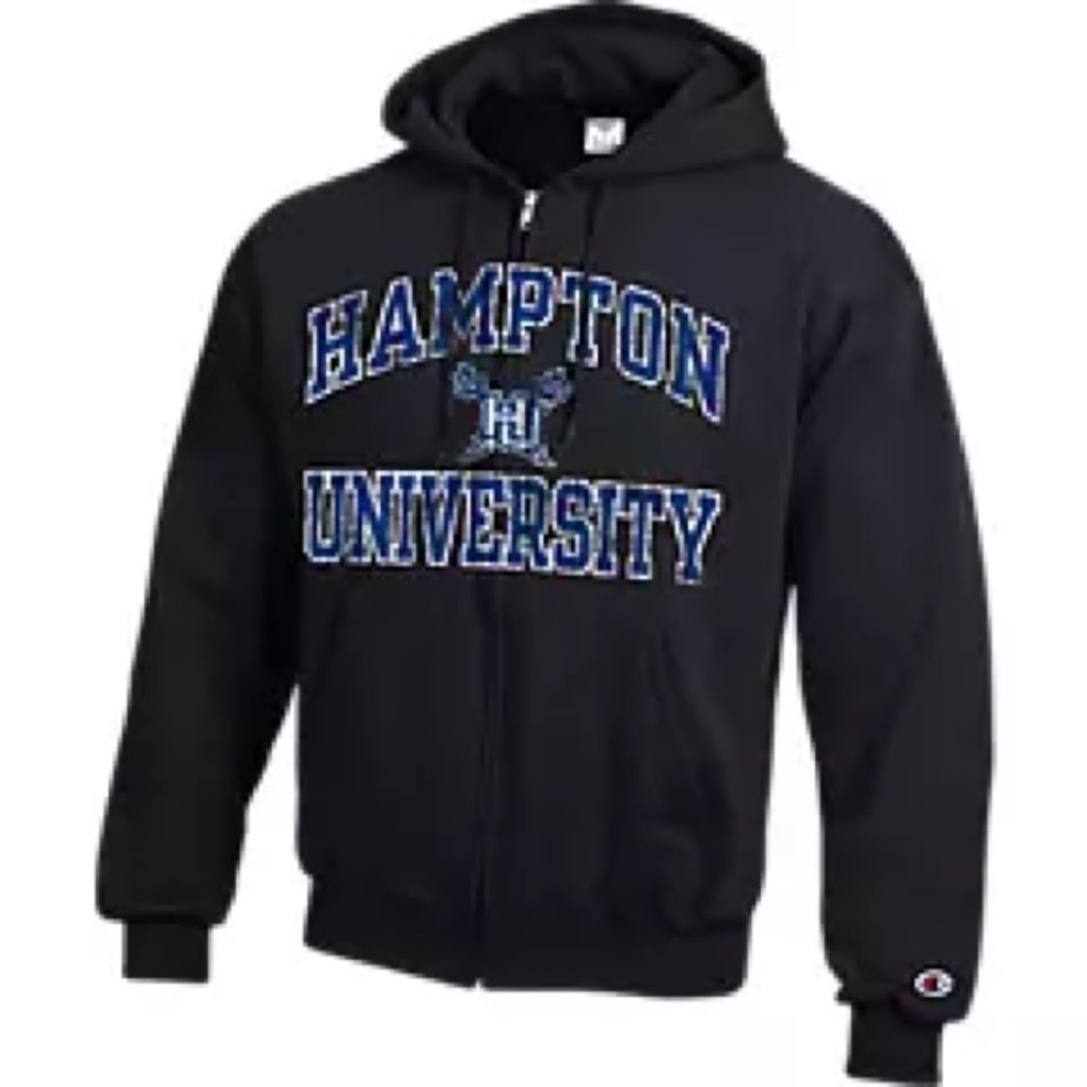 Hampton University Champion Black Hooded Jacket
